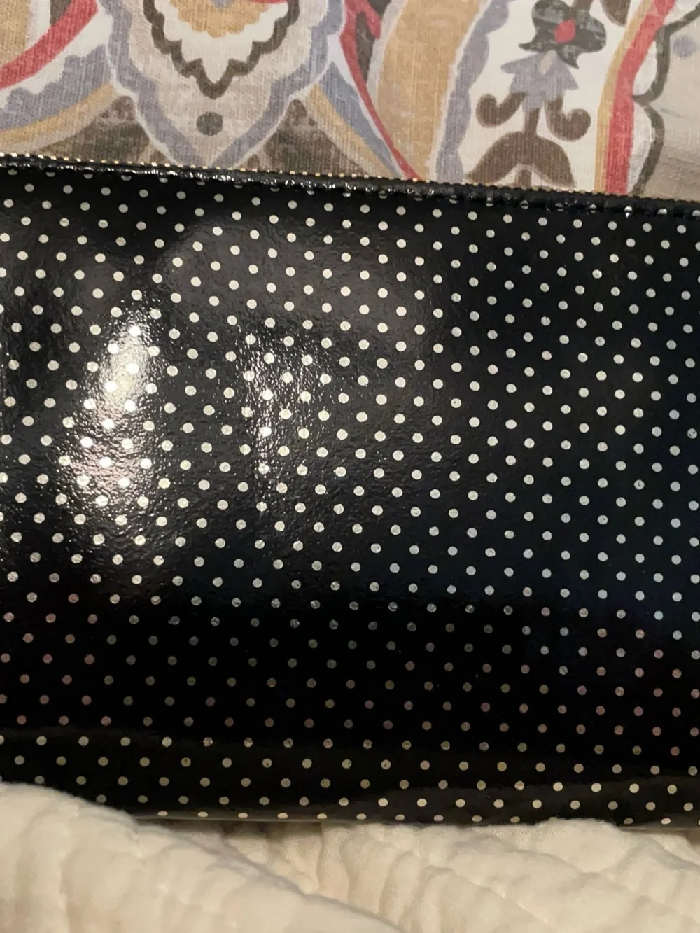 Kate Spade Leyna Lilac Street Black Polka Dot Wristlet NWT